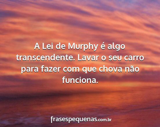 A Lei de Murphy é algo transcendente. Lavar o...