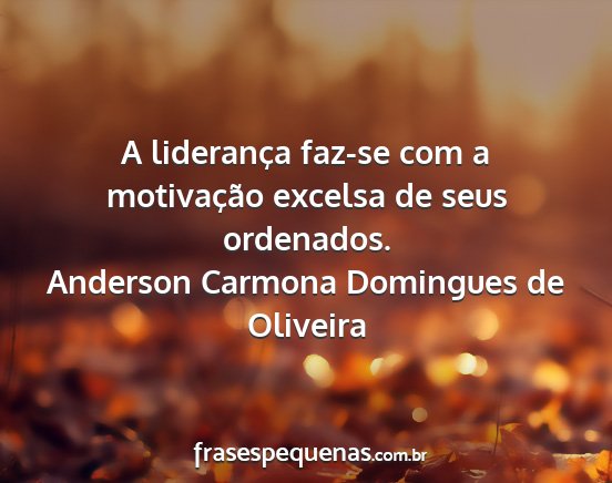 Anderson Carmona Domingues de Oliveira - A liderança faz-se com a motivação excelsa de...