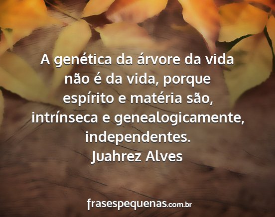 Juahrez Alves - A genética da árvore da vida não é da vida,...