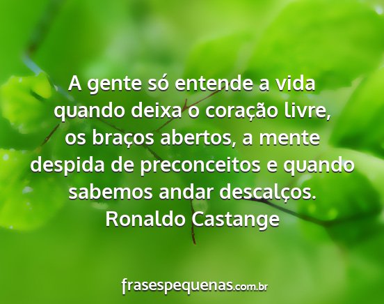 Ronaldo Castange - A gente só entende a vida quando deixa o...