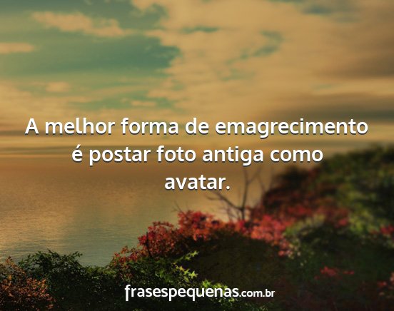 A melhor forma de emagrecimento é postar foto...