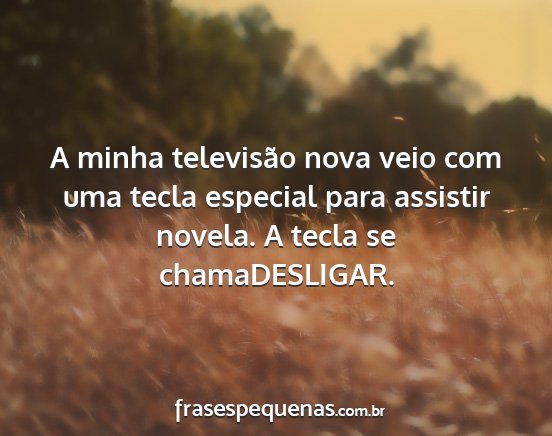 A minha televisão nova veio com uma tecla...