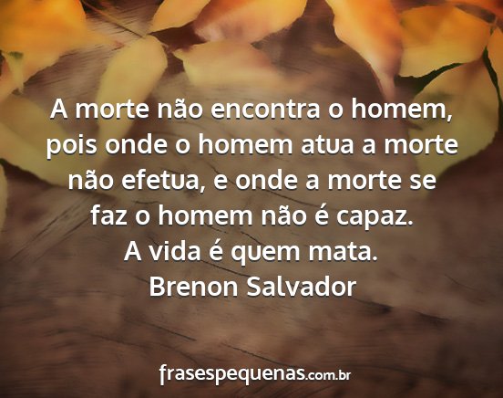 Brenon Salvador - A morte não encontra o homem, pois onde o homem...