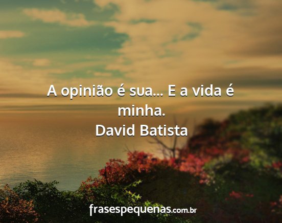 David Batista - A opinião é sua... E a vida é minha....