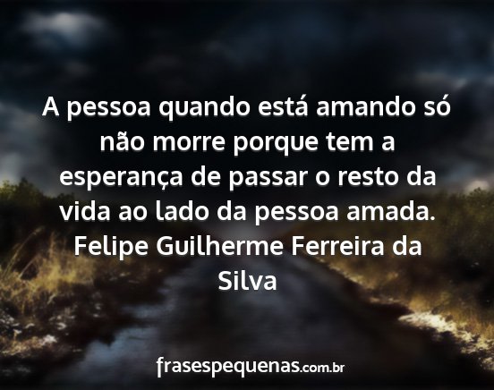 Felipe Guilherme Ferreira da Silva - A pessoa quando está amando só não morre...