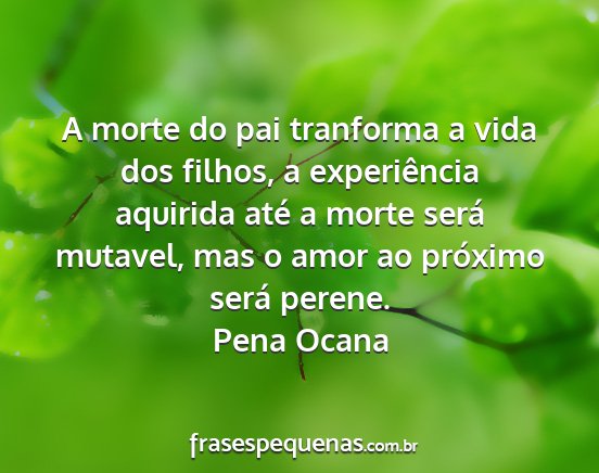 Pena Ocana - A morte do pai tranforma a vida dos filhos, a...