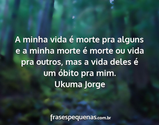 Ukuma Jorge - A minha vida é morte pra alguns e a minha morte...